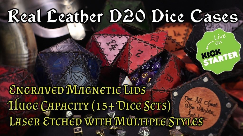 Engraved Leather D20 Dice Cases