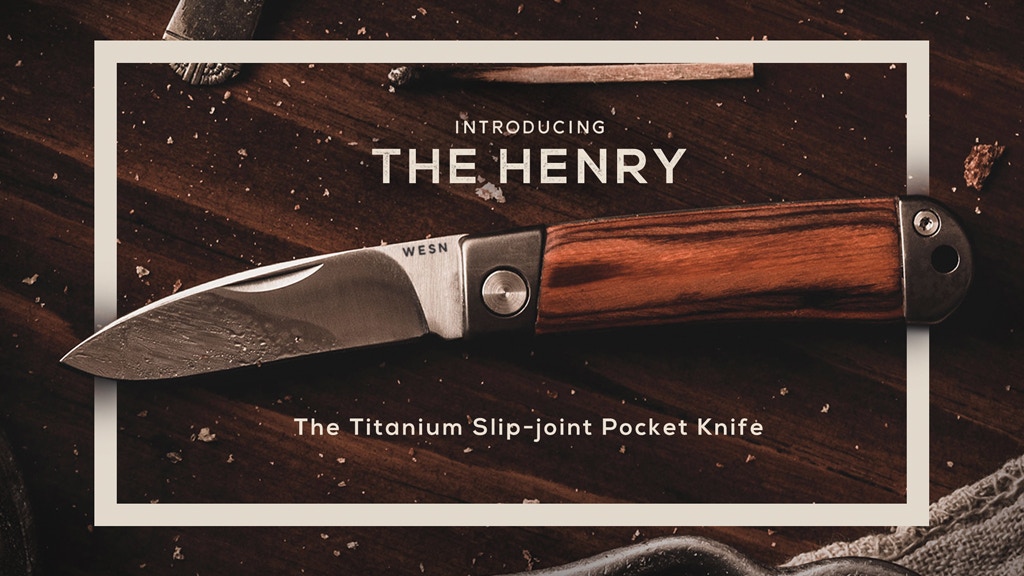 The WESN Henry Titanium Slip-Joint Pocket Knife.