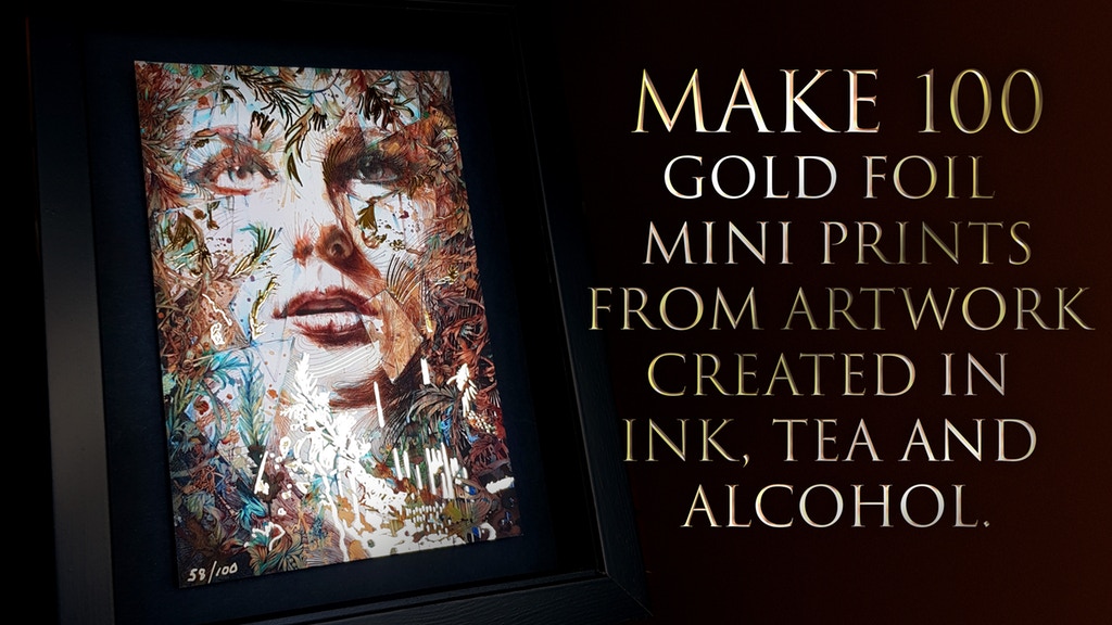 Make 100 Ltd Ed foiled mini prints - 'Just out of Reach'