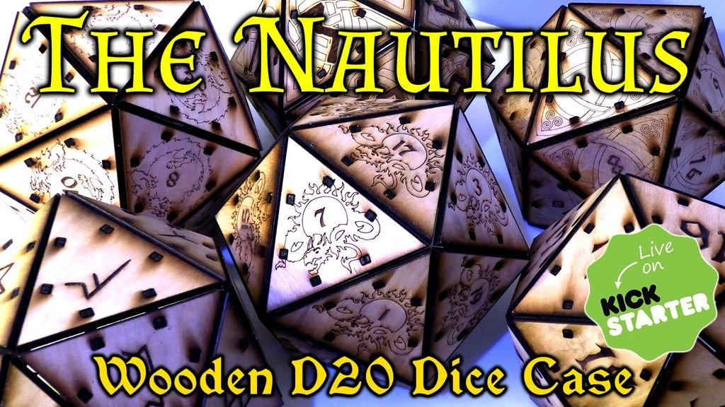 "The Nautilus" Wood D20 Dice Case