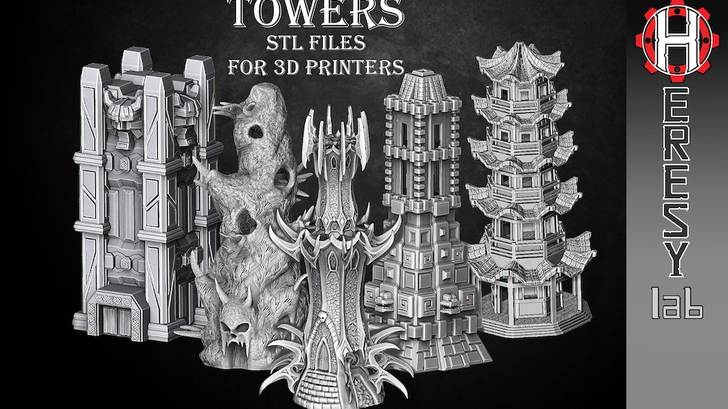 Fantasy Towers in STL format for 3D printing