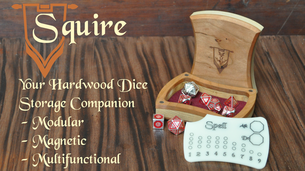 The Squire - Hardwood Dice Storage Companion