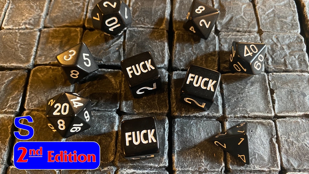 Fuck D6 Sets - 2e Classic Black Six-Sided RPG Dice sets