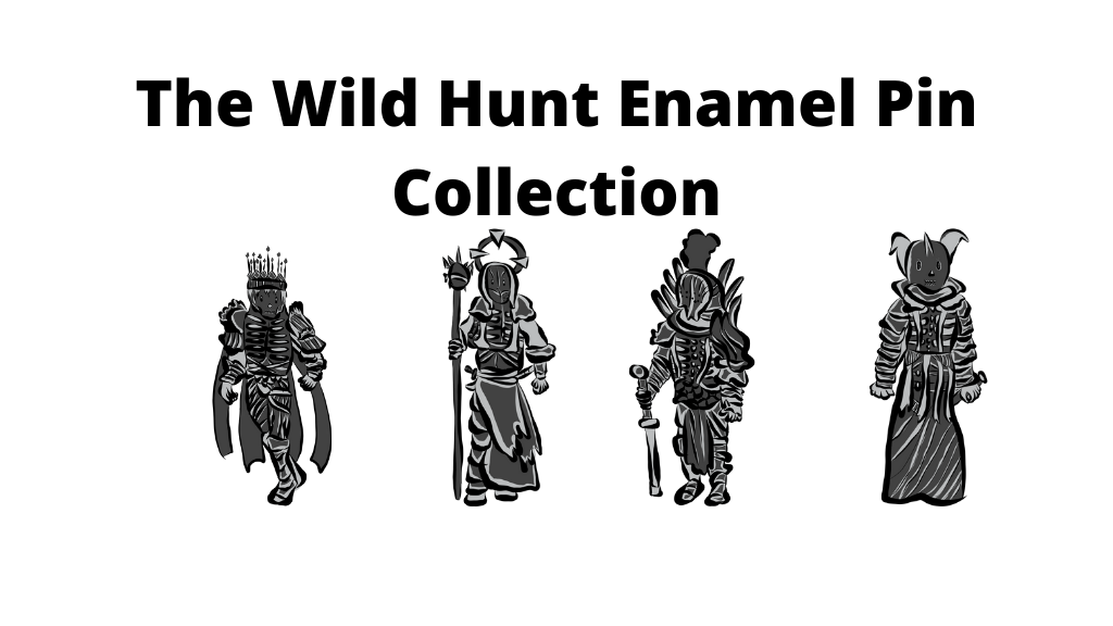 The Wild Hunt enamel pin collection