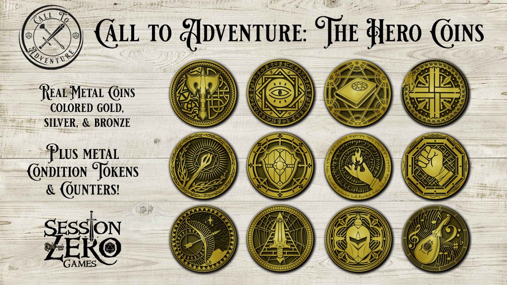 Call to Adventure: Metal Coins, Condition Tokens, & Counters