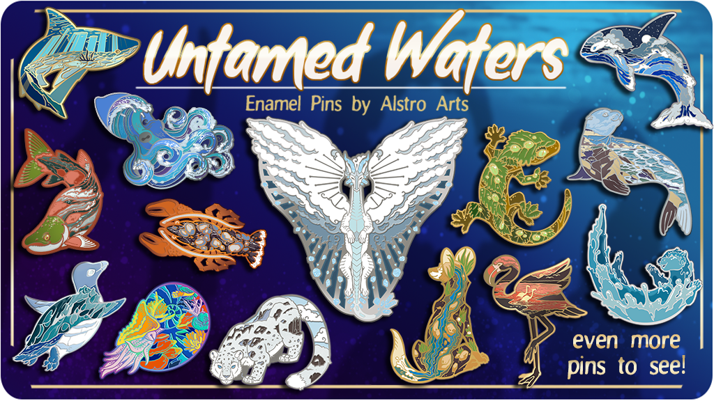 Untamed Waters: Enamel Pins