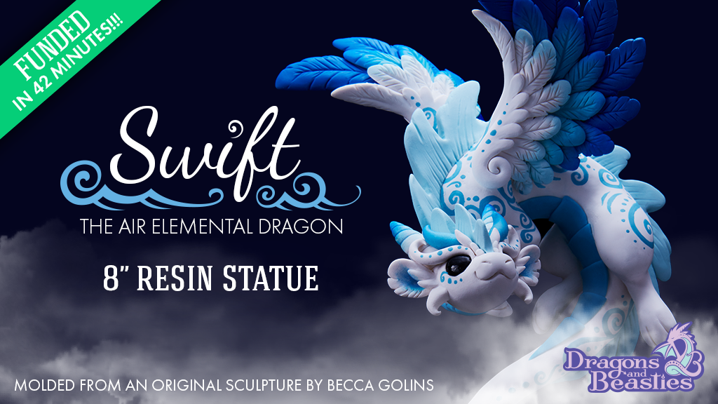 8" Swift Dragon Resin Statue by Dragons and Beasties