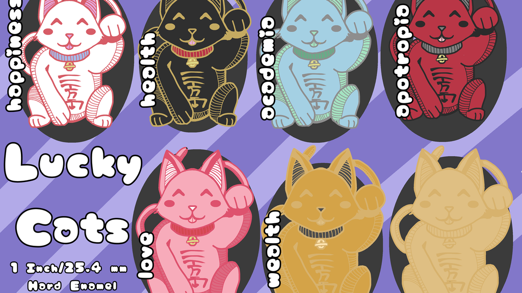 Lucky Cat Hard Enamel Pins