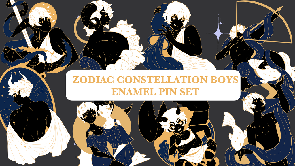 Zodiac Boy Enamel Pins