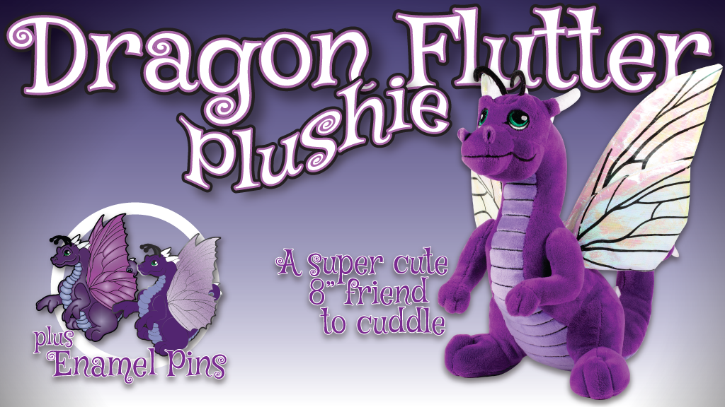 Dragon Flutter Plushie Fairy Dragon Push & Dragon Enamel Pin