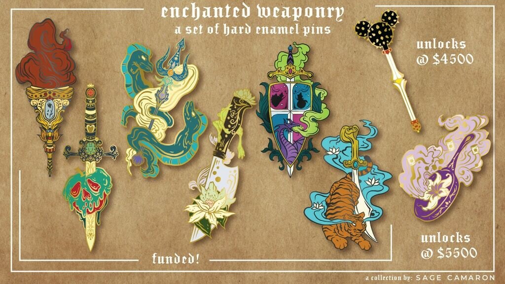Enchanted Weaponry: A Hard Enamel Pin Set