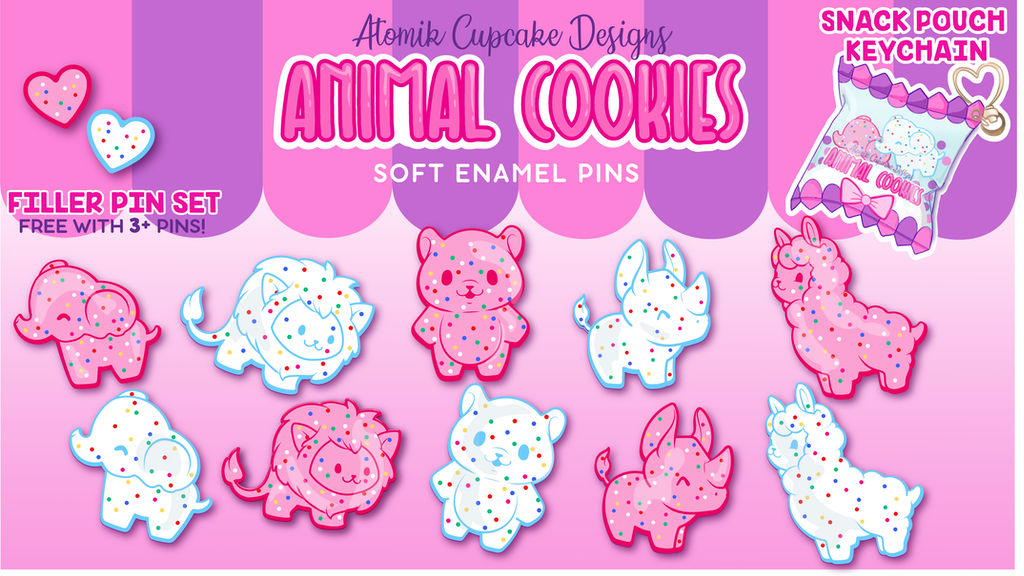 Kawaii Animal Cookies: Enamel Pin Series