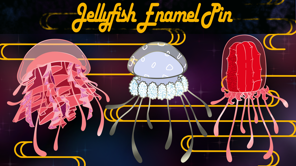 Jellyfish enamel pins