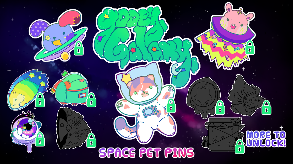 Gooey Galaxy Space Pet Pins