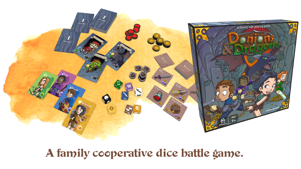 Donions and Dragons: Family cooperative dice battle game