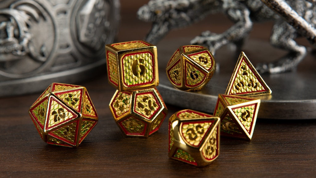 Spirit Bound Dragon Hollow and Solid Metal RPG Dice (Canceled)