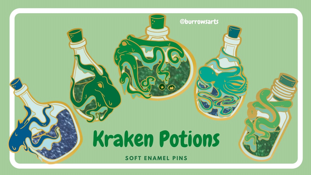 Kraken Potion Enamel Pins