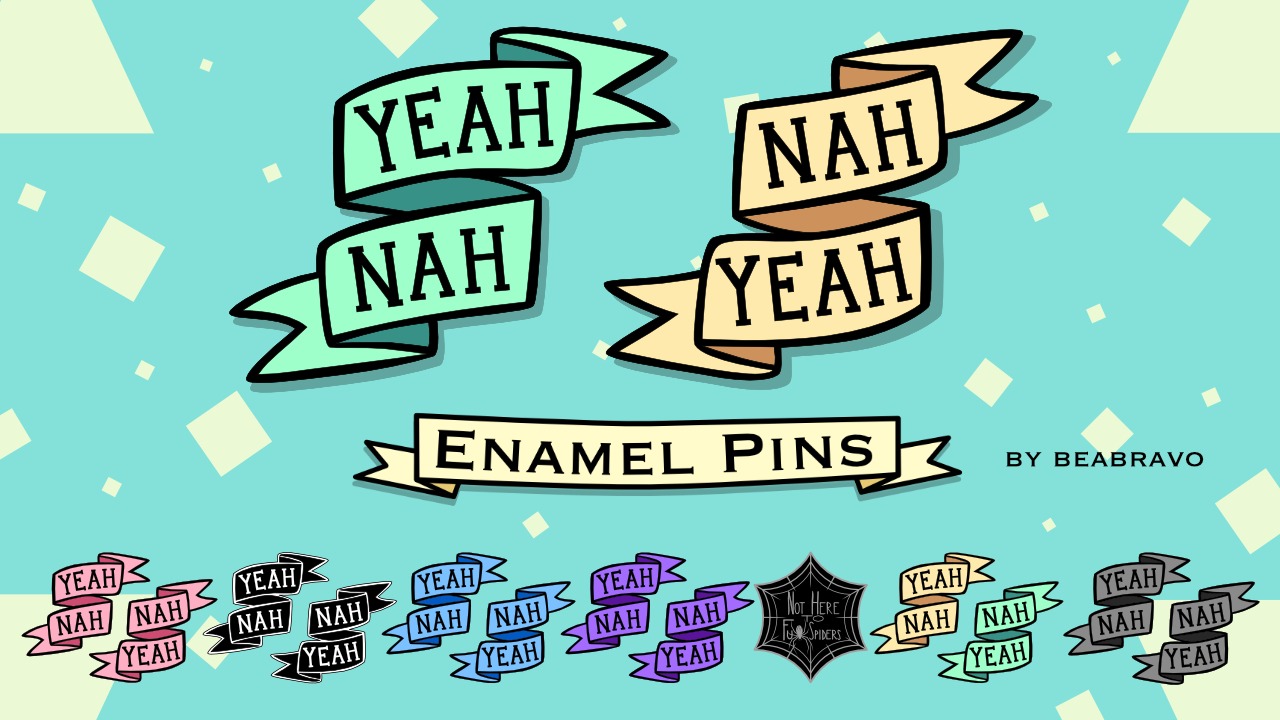 Yeah Nah and Nah Yeah enamel pins