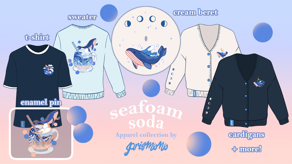 Seafoam Soda Apparel, Beret, & Pin Collection