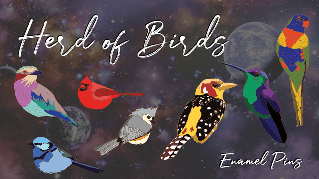 Herd of Birds Enamel Pin Collection