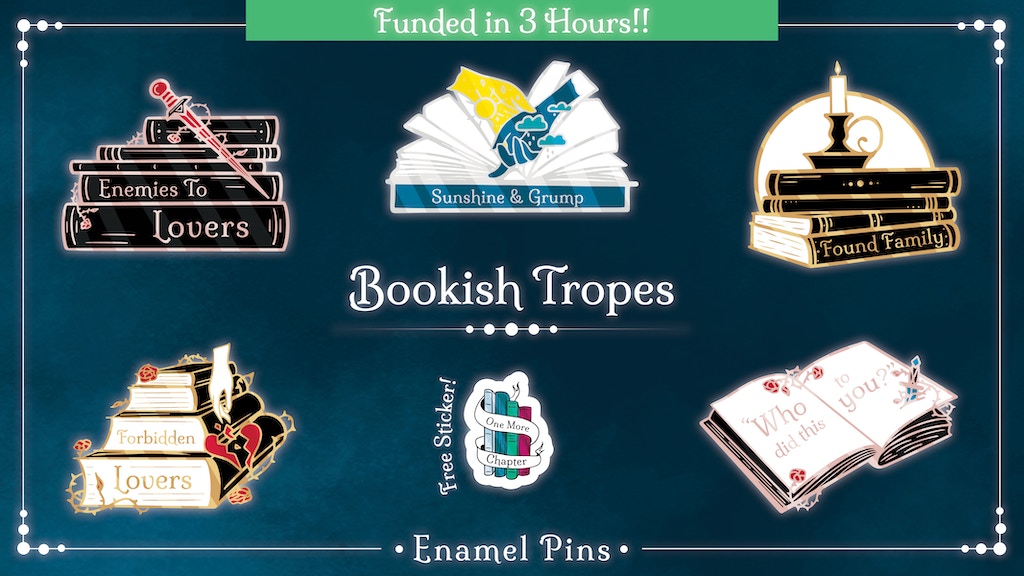 #Make100 | Bookish Tropes Enamel Pins & Reading Journal!