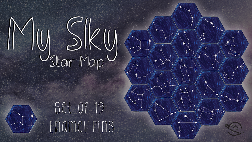 My Sky - A Star Map Enamel Pin Set