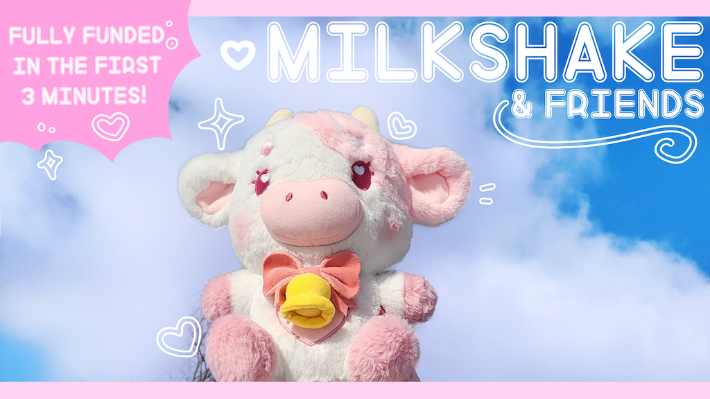 Milkshake the strawberry cow plush and friends