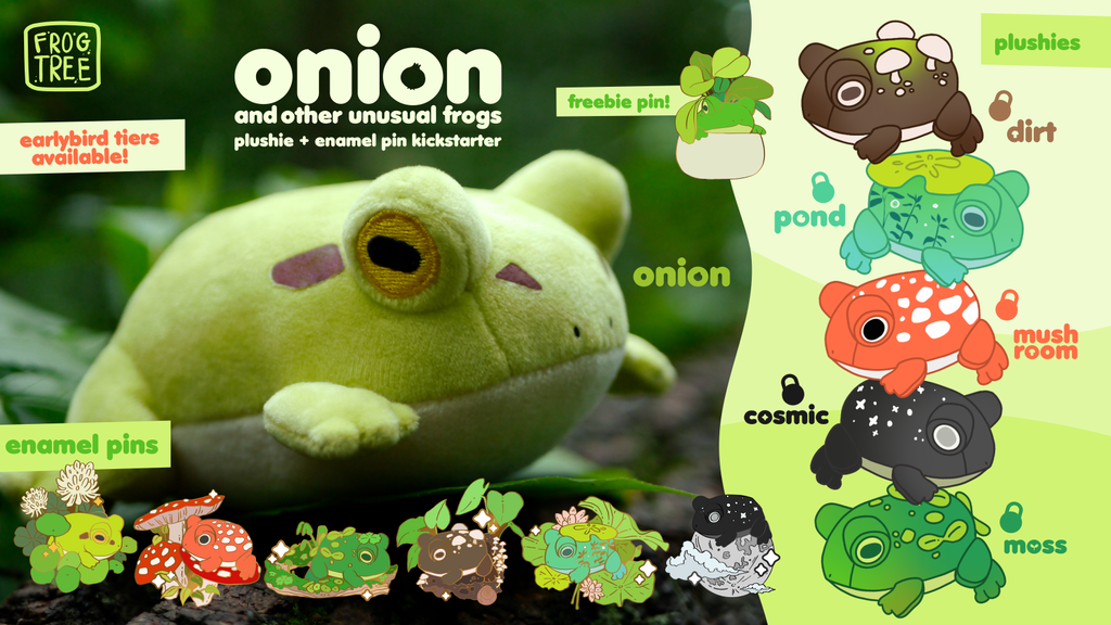 Onion (and other unusual frogs): Plushies & Pins