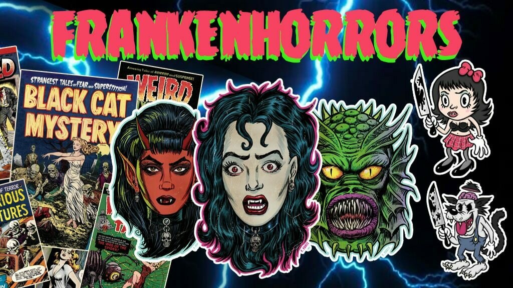 Frankenhorrors Horror Comics Postcards Creepy Cute Stickers