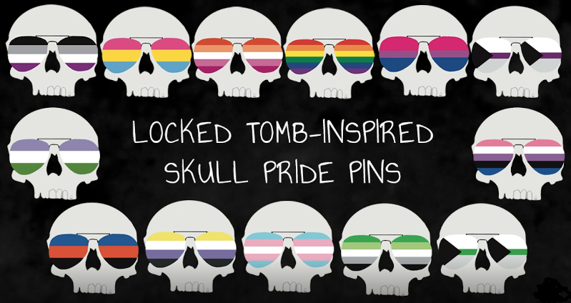 Skull Pride: Locked Tomb-Inspired Hard Enamel Pins