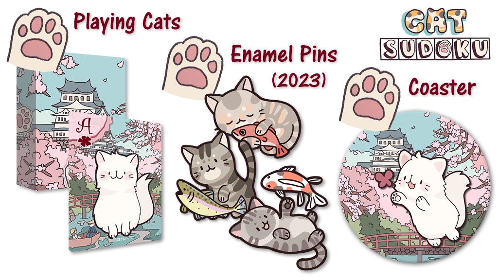 Playing Cats / 2023 Enamel Pins / Coasters