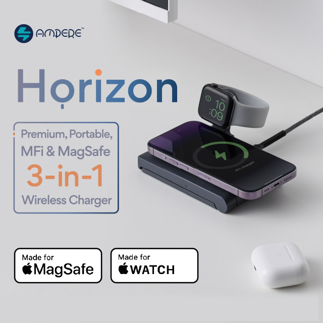 Horizon: MFi & MagSafe 3-in-1 Wireless Charger