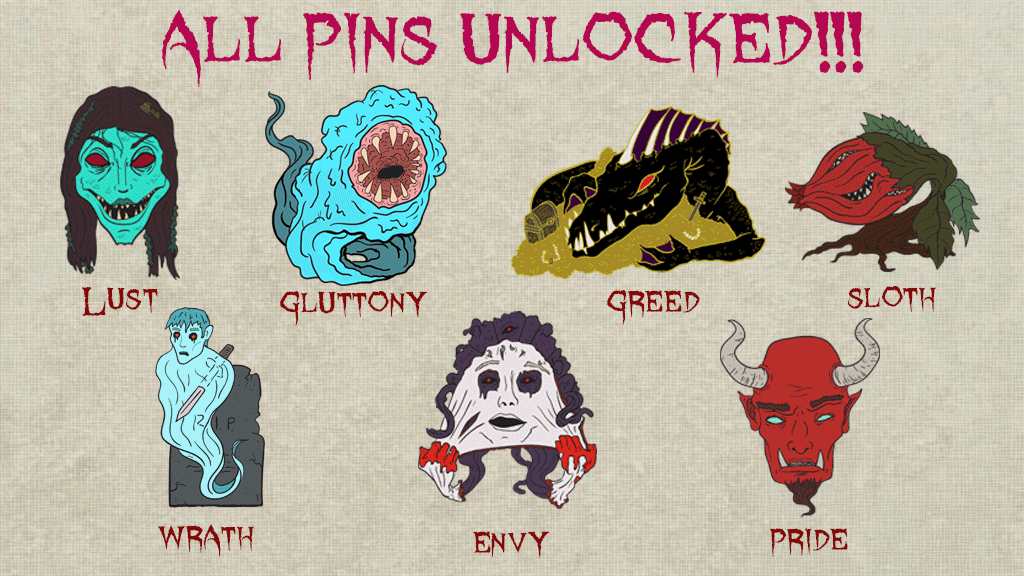 Seven Deadly (Soft Enamel) Pins