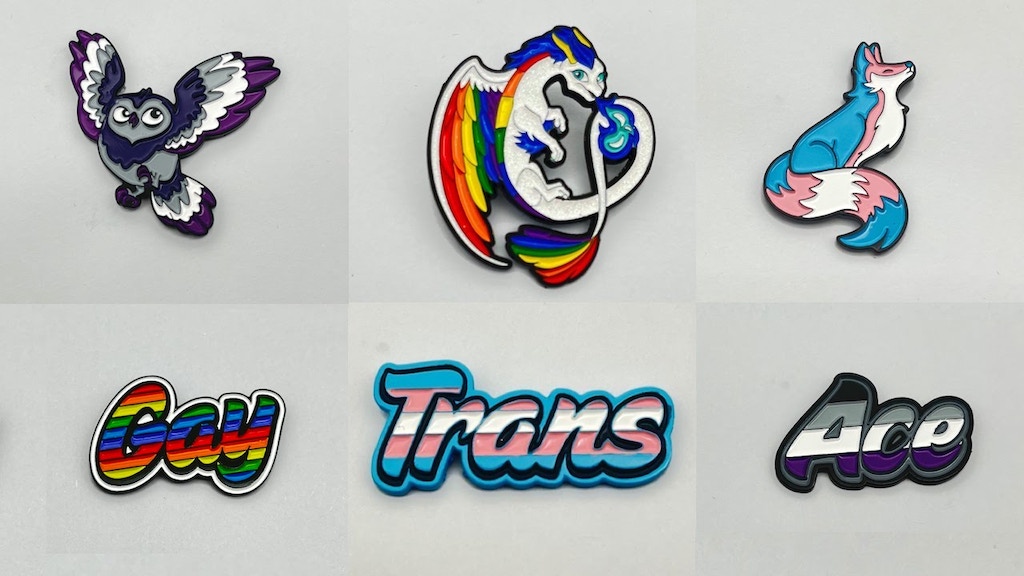 Rainbow LGBTQ Enamel Pins: Trans, Ace, and Gay