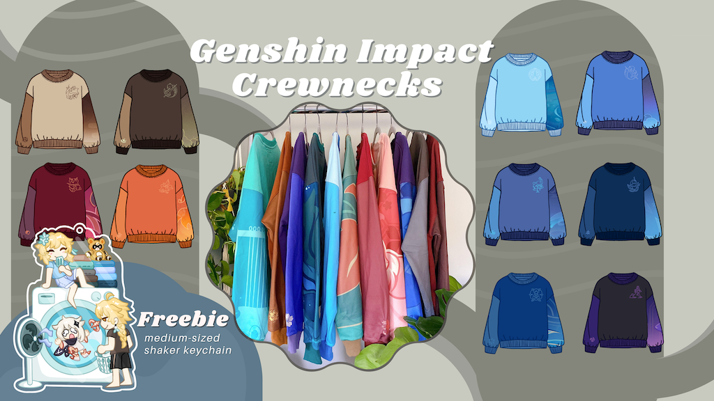 Genshin Impact Crewnecks (Round Two)