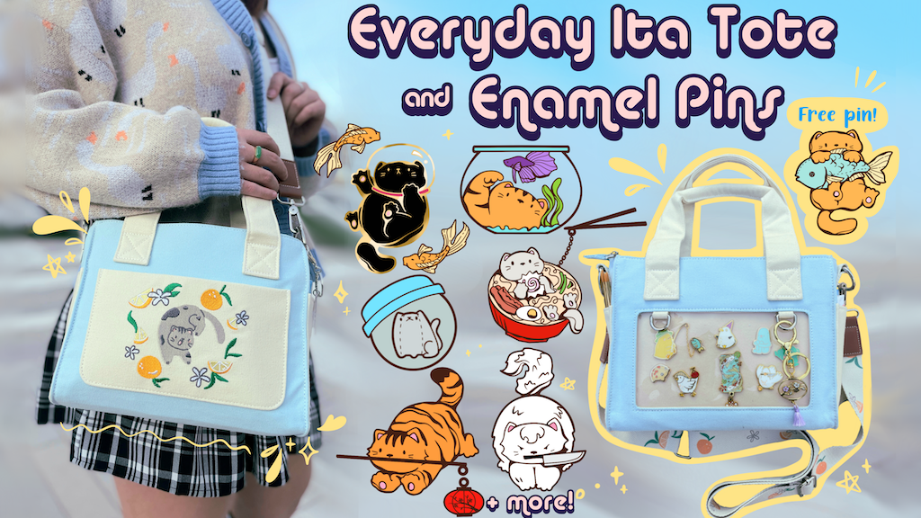 Everyday Tote & Ita Bag + Enamel Pins!