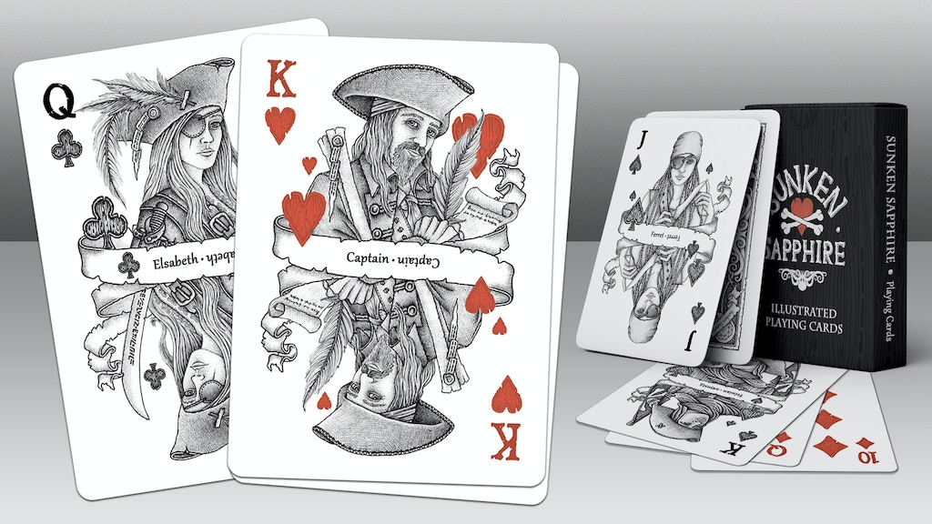 SUNKEN SAPPHIRE - illustrated playing cards, book & art