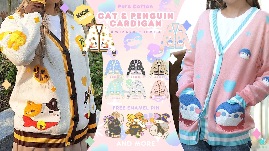 Cat and Penguin Cardigan