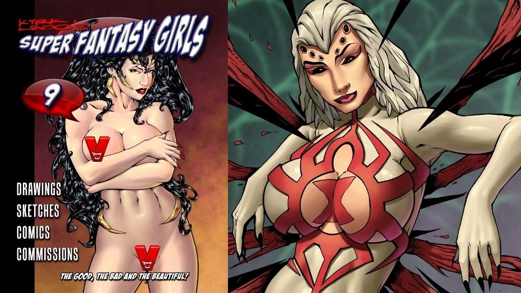 Kirk Lindo's SUPER FANTASY GIRLS V9 NSFW Sketch Book!