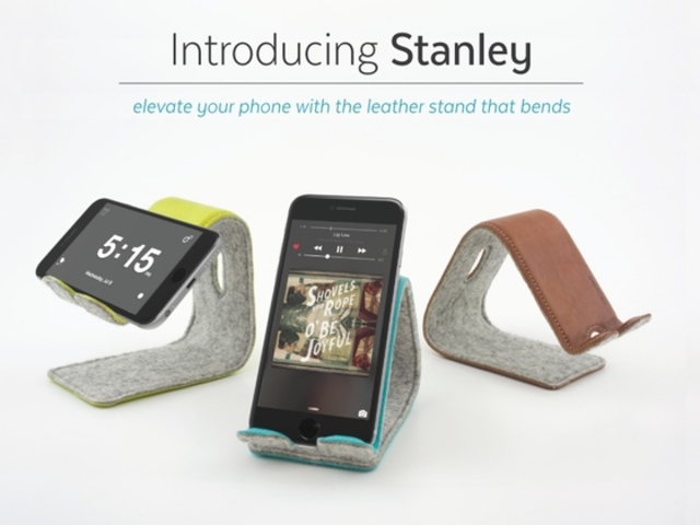 Stanley: The Bendable Leather Stand for your Phone + Cable