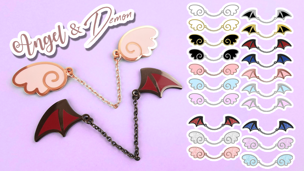 Angel & Demon Wings Enamel Pins