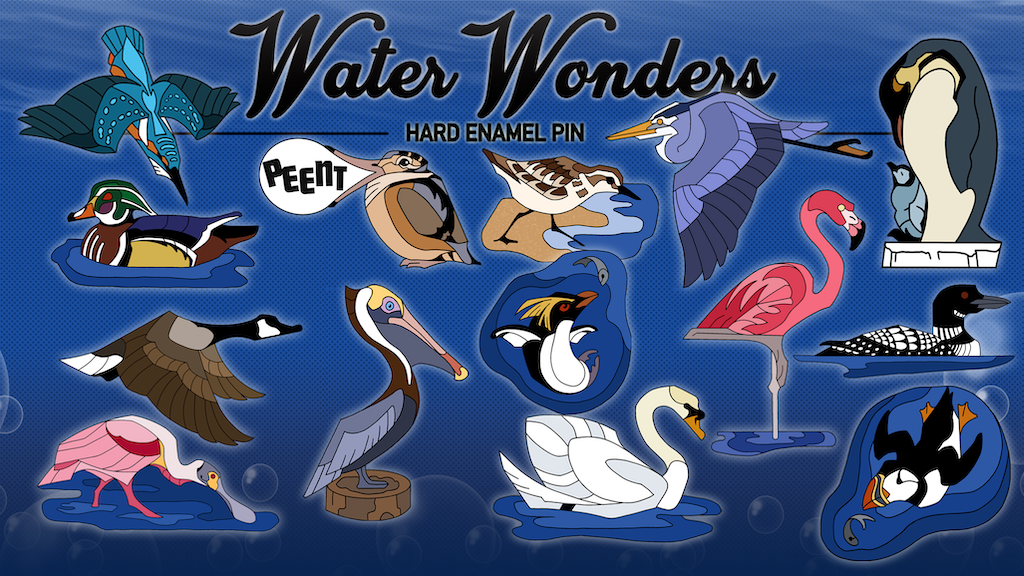 Water Wonders - Water and Shore Birds Enamel Pin Series