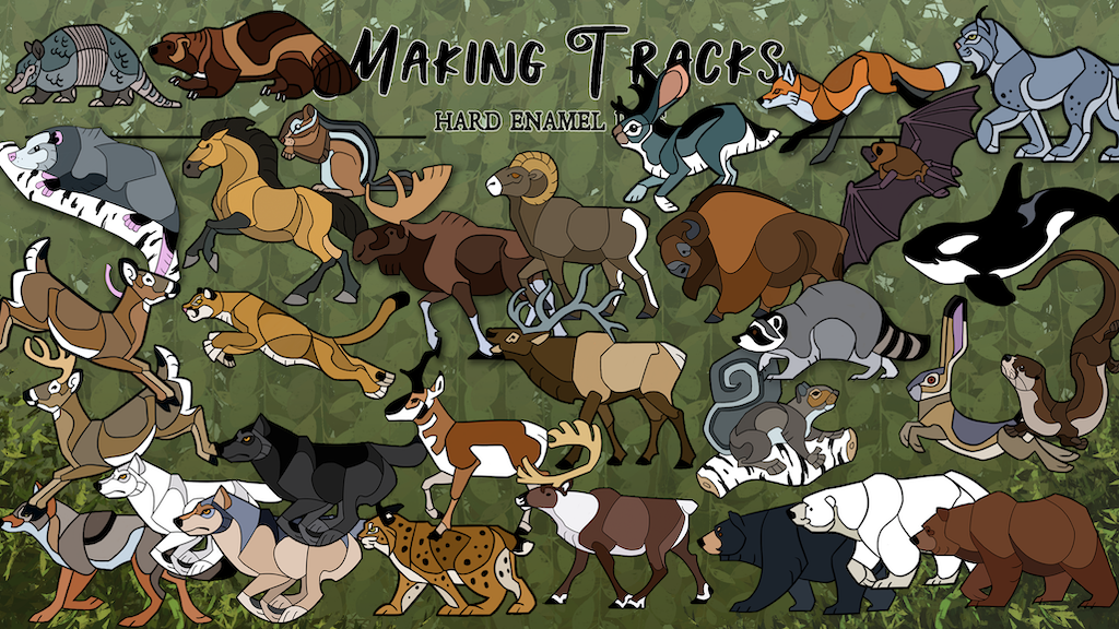 'Making Tracks' North American Animals Enamel Pin Series