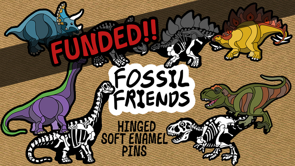 Fossil Friends Hinged Enamel Pins