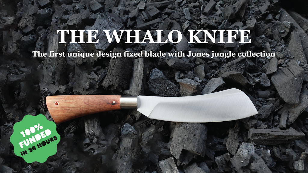 THE WHALO KNIFE COMES WITH A SPECIAL SHEATH MADE OF PADAUK