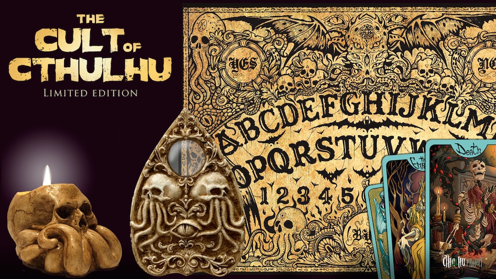 CULT of CTHULHU: Ouija, planchette, candleholders & Tarot