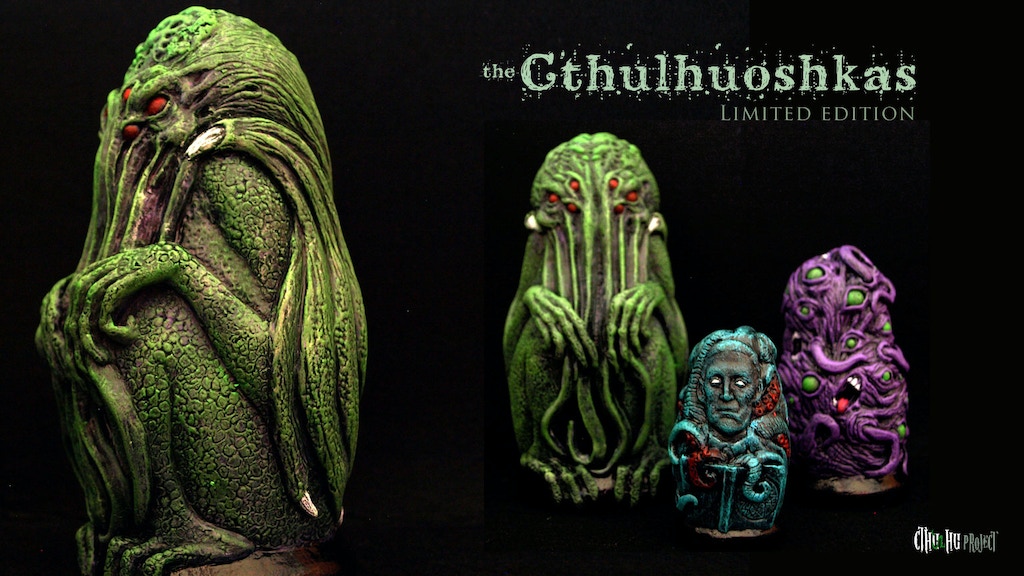 Cthulhuoshkas. Cthulhu, Shoggoth & Lovecraft matrioshkas.