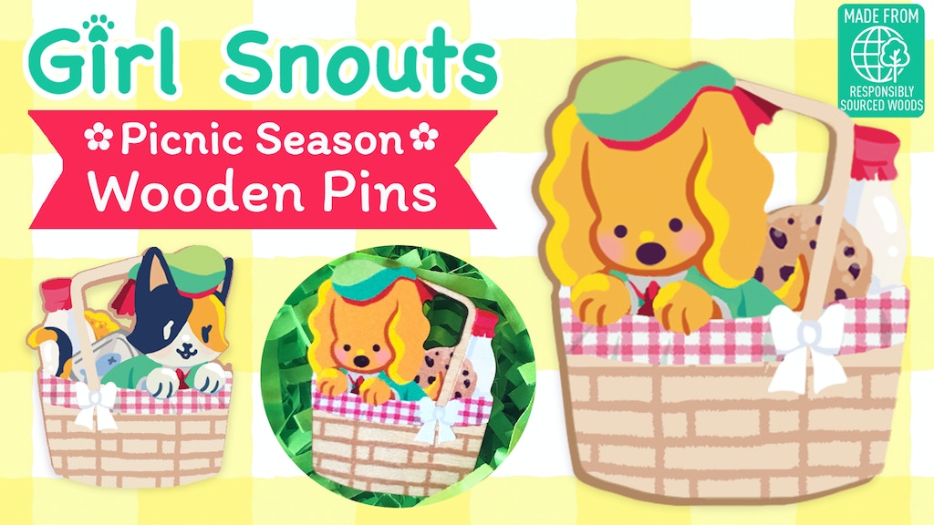 Girl Snouts: Picnic Season ✿ Wooden Pins Mini Kickstarter