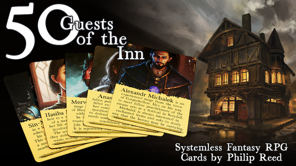 50 Guests of the Inn, Systemless Fantasy RPG Cards