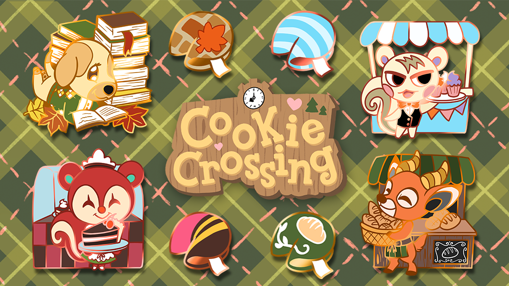 AC Enamel Pins "Cookie Crossing" Beau's Bakery & Friends!